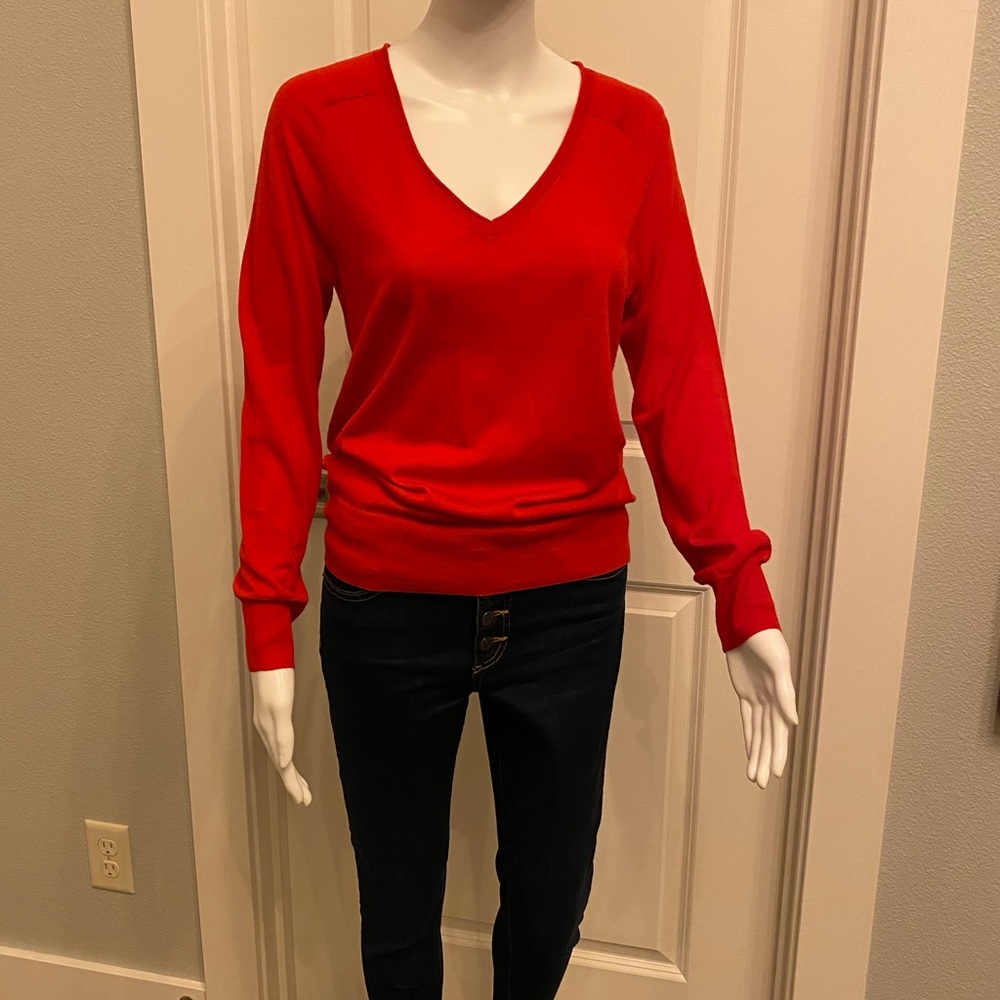 Trina Turk Red 100% Wool Sweater Sz S *Like New*